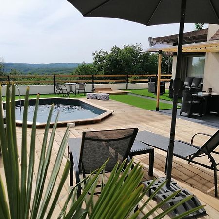 Lapausedegout chambres table d'hôtes piscine et terrasse Lachapelle-Auzac Exterior foto